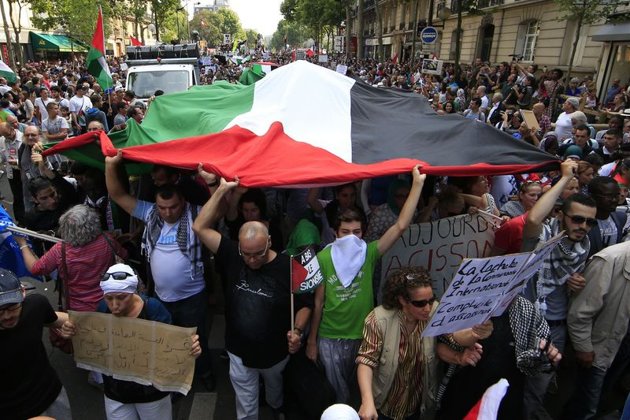 تظاهرات گسترده در پاریس برای حمایت از مردم فلسطین  